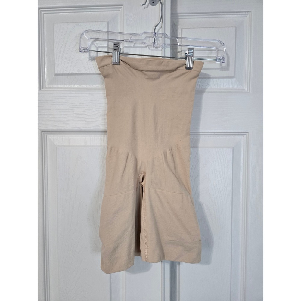 SPANX High Waist Shapewear Shorts Nude Beige Tummy Control Thigh Slimmer M